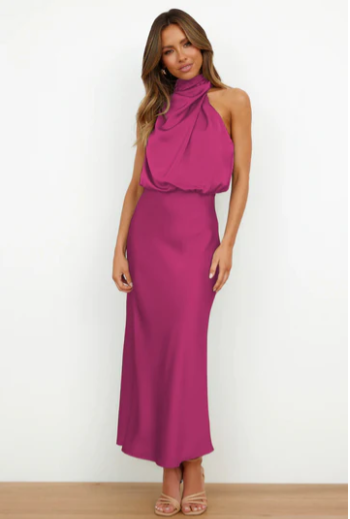 Women's elegant evening gown formal dress timeless luxury silhouette easy-care premium comfort