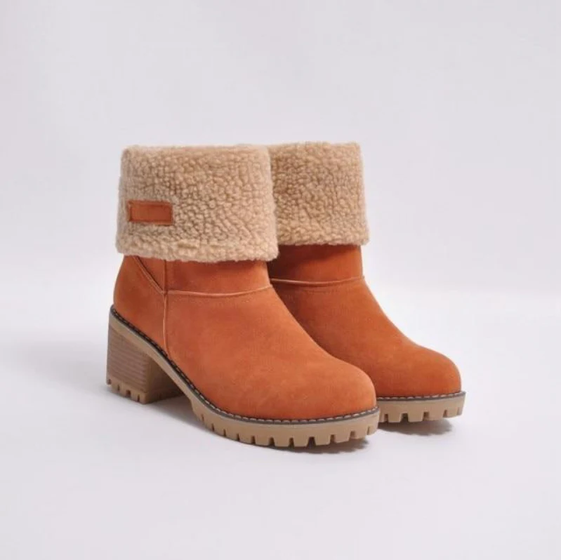 Tino women's brown suede winter boots cozy insulated ankle style cold weather