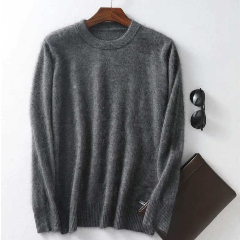 Boyan premium men's knit sweater, elegant slim-fit jumper in neutral tone with sustainable construction
