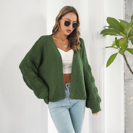 Women's luxe long sleeve cardigan cozy elegant layering piece with timeless silhouette