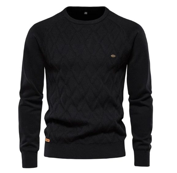 Jasper slim fit grain knit sweater for men in earthy tones with tailored silhouette