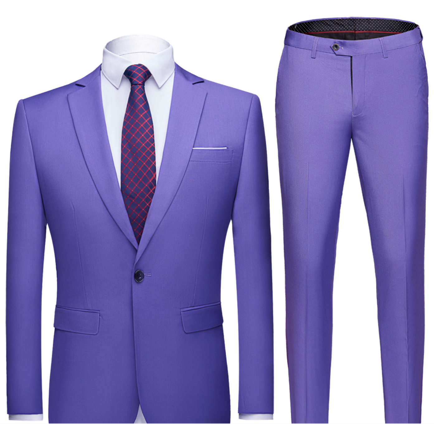 Men's 2-piece classic business suit set slim blazer and trousers refined professional look