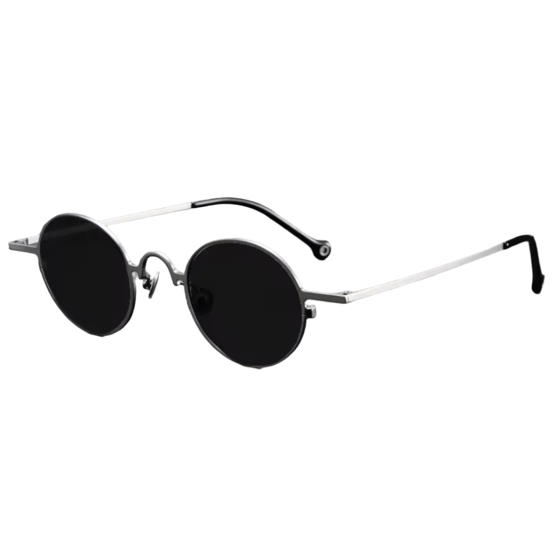 Ultralight round titanium sunglasses with polarized anti-glare lenses, sleek silhouette for outdoor wear