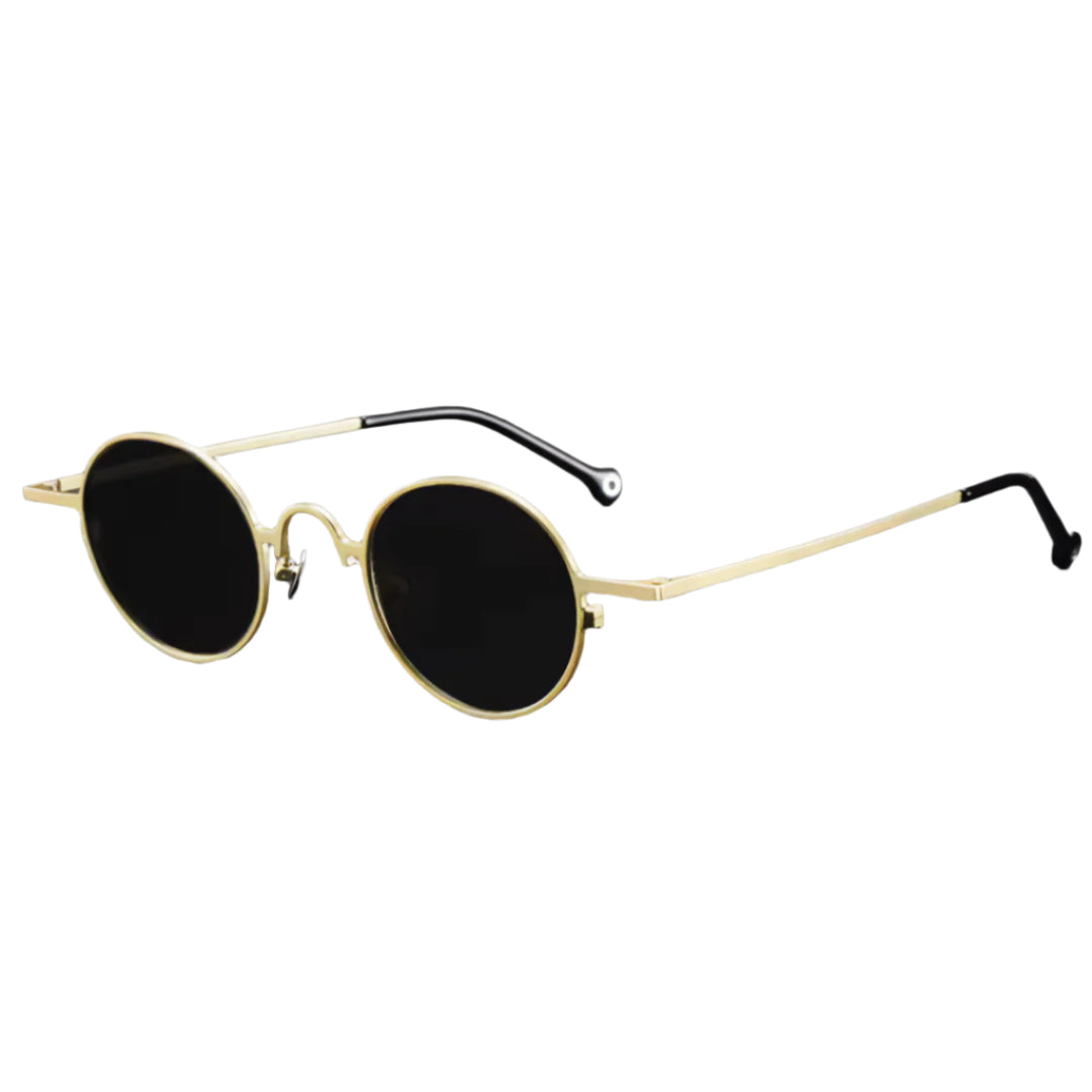 Ultralight round titanium sunglasses with polarized anti-glare lenses, sleek silver frame for outdoors