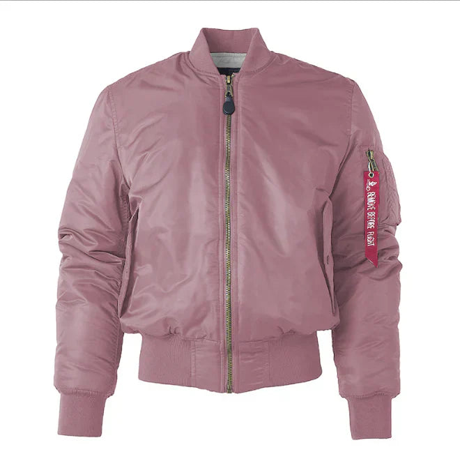 Navy men's bomber jacket classic fit wind-resistant utility pocket urban everyday wear
