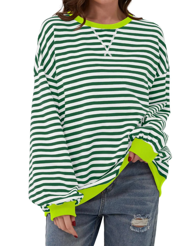 Helena women's striped knit sweater cozy soft everyday essential with modern silhouette warm durable