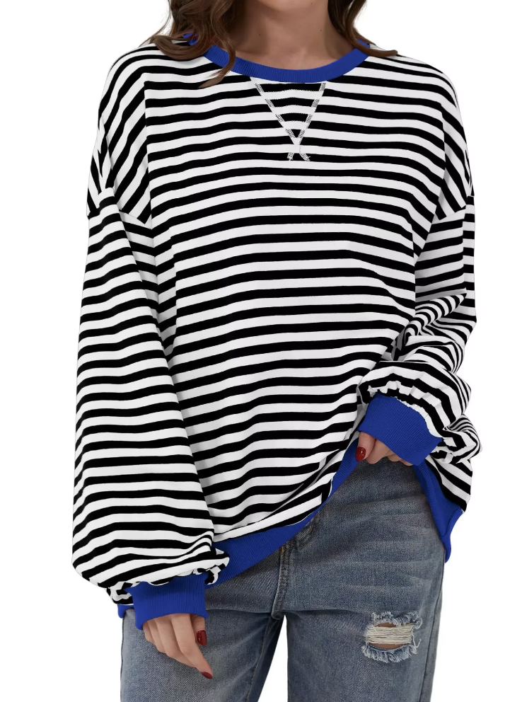 Helena women's striped knit sweater cozy soft everyday essential with modern silhouette