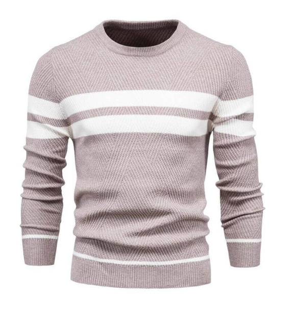 Anderson slim-fit men's sweater in earth tones, elegant knitwear with close-to-body cut for smart casual wear