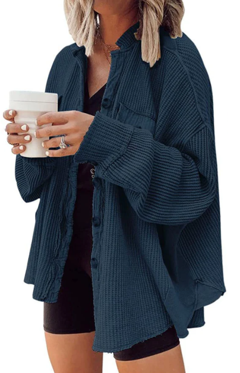 Women's relaxed beige button-front shirt jacket versatile lightweight outerwear with classic collar