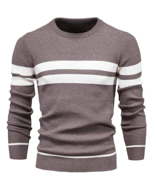 Anderson slim-fit men's sweater in earth tones, elegant knitwear with close-to-body cut for smart casual wear