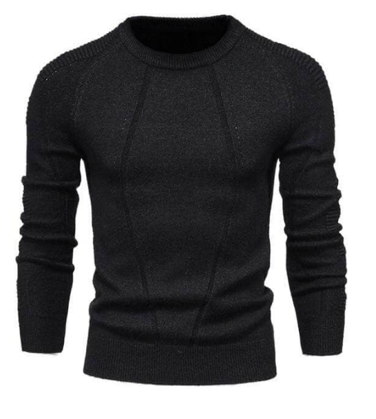 Beckham slim fit knit sweater in neutral tone, breathable soft fabric for modern professionals