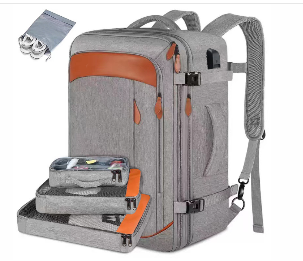 Black waterproof laptop backpack large capacity business travel bag fits 17-inch laptop