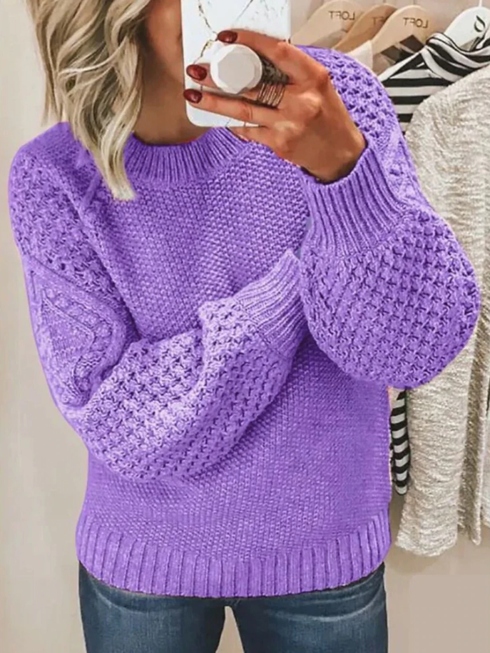 Women's ribbed knit sweater relaxed casual chic silhouette versatile everyday comfort style