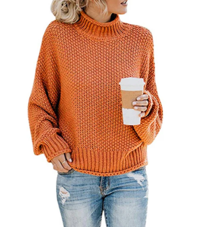 Women's ivory turtleneck sweater slim-fit cozy premium knit elegant everyday knitwear