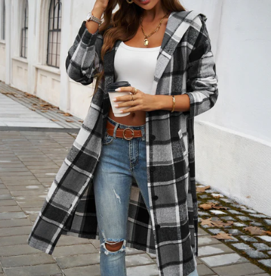 Women's DIANA hooded casual jacket soft fabric sustainable style cozy warmth modern silhouette