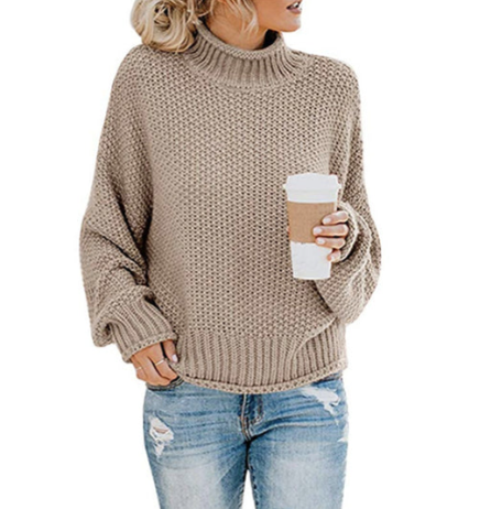 Women's ivory turtleneck sweater soft premium knit cozy elegant silhouette versatile everyday knitwear