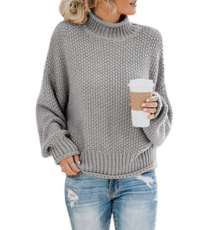 Women's ivory turtleneck sweater slim silhouette premium soft knit cozy elegant everyday style