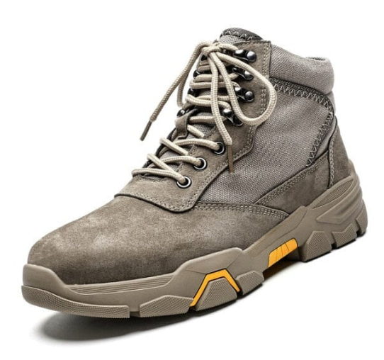 Men's dune earth-toned combat boots with firm grip sole, built for construction and daily work wear