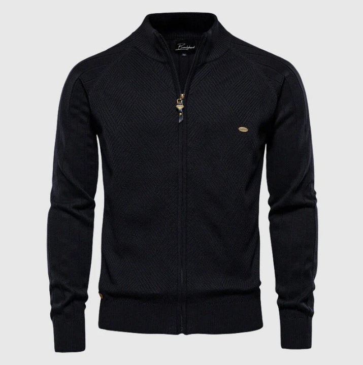Brian full-zip unisex jacket in neutral tone, casual everyday outerwear with durable build
