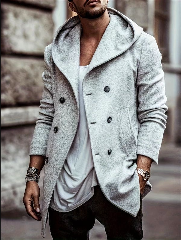 Kurt men's hooded jacket earthy tones long sleeves weatherproof durable outdoor casual layer