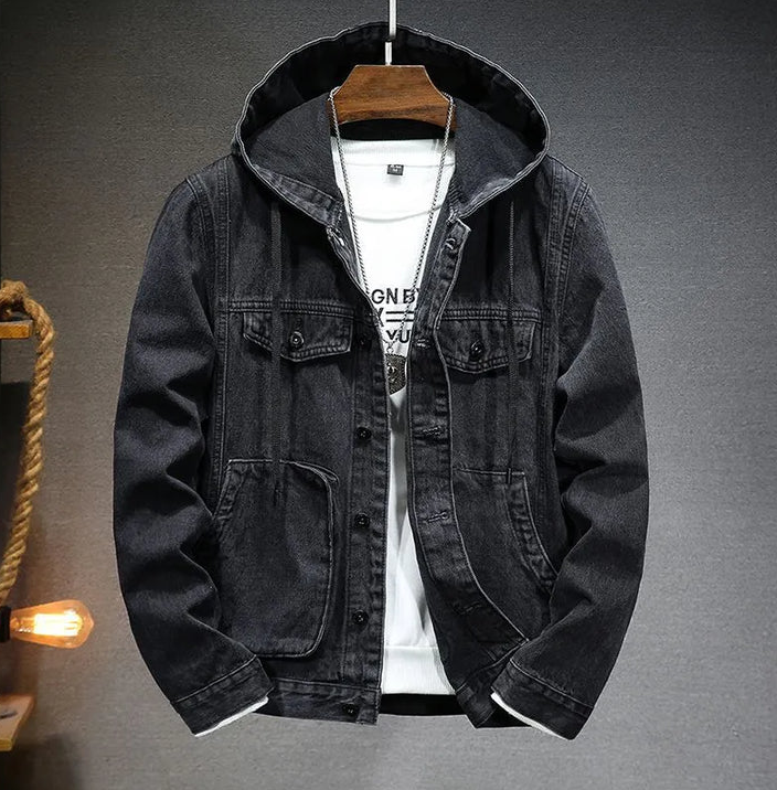 Men's vintage hooded jacket retro silhouette sustainable outerwear with relaxed everyday fit