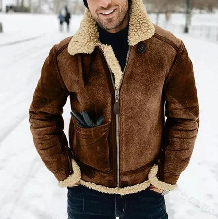 Platon men's rugged jacket dark tone slim silhouette durable cold-weather elegant everyday wear