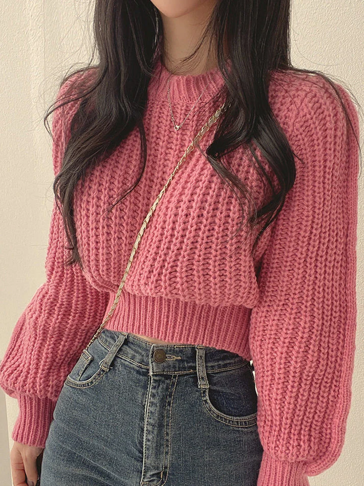 Women's Jovanka chunky knit jumper cozy textured sweater in neutral tones modern casual fit