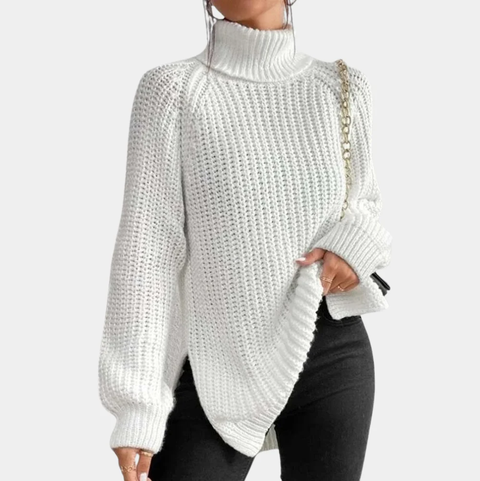 Madeleine women's soft turtleneck jumper cozy sustainable knitwear timeless elegant silhouette pullover
