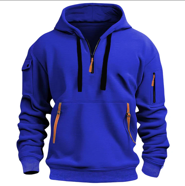Men's relaxed fit casual hoodie in soft sustainable fabric, designed for everyday comfort and versatile style
