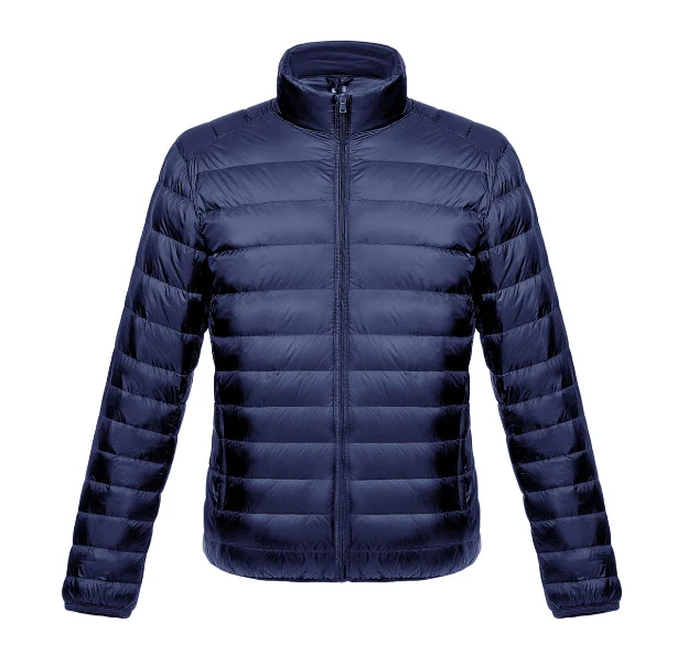 Navy blue fleece-lined jacket with weatherproof shell, cozy insulated interior for outdoor wear