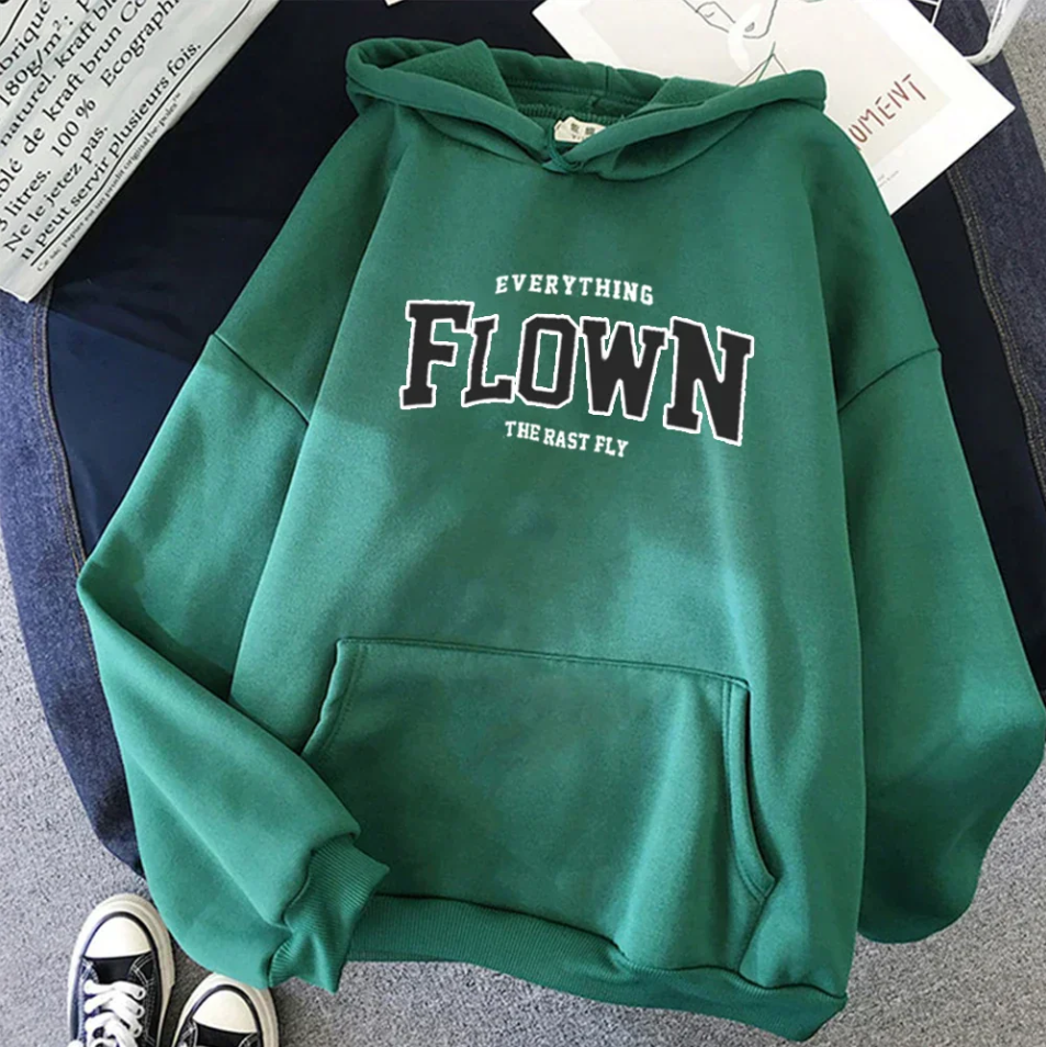 Women's printed comfort fit hoodie sweatshirt with bold graphic print for everyday casual wear