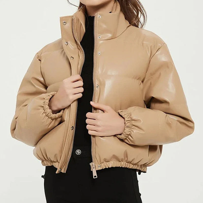 Veda slim fit bomber jacket with zip front, ribbed cuffs, cropped silhouette for casual streetwear