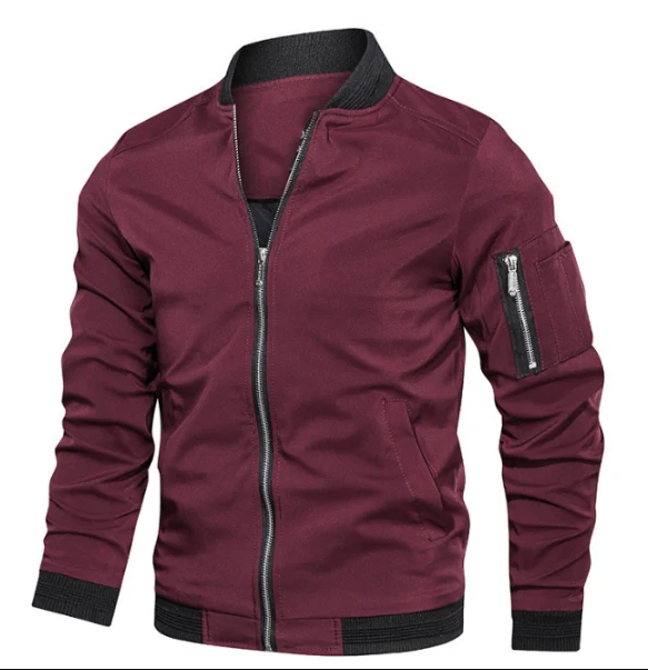 Men's Linde olive bomber jacket comfort fit sustainable outerwear with modern silhouette