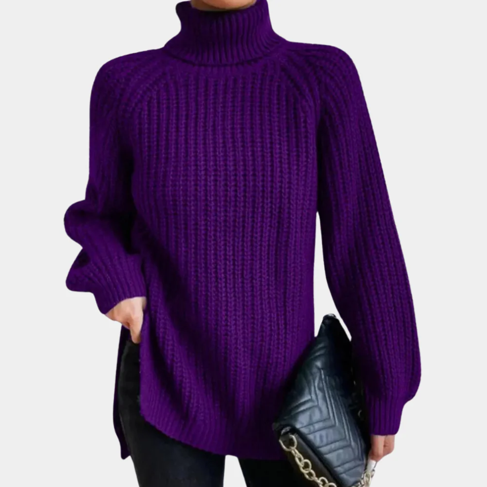 Madeleine women's soft turtleneck jumper cozy sustainable knitwear timeless elegant silhouette