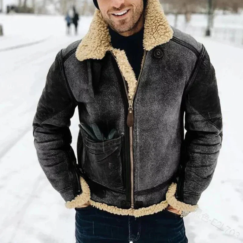 Platon men's rugged jacket dark-toned durable cold-weather silhouette with polished timeless design