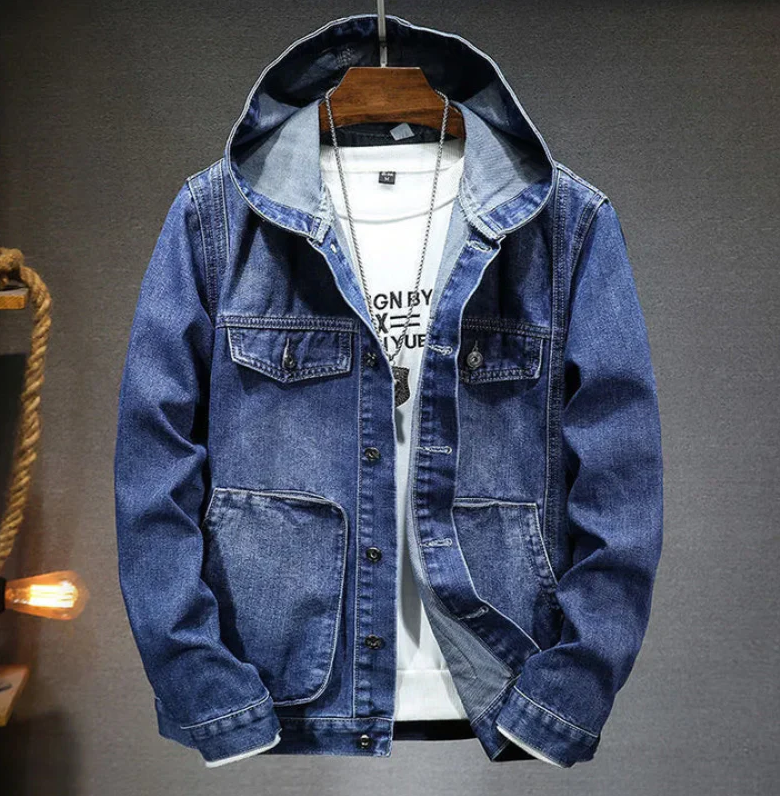 Men's vintage hooded jacket retro silhouette sustainable outerwear with relaxed everyday fit
