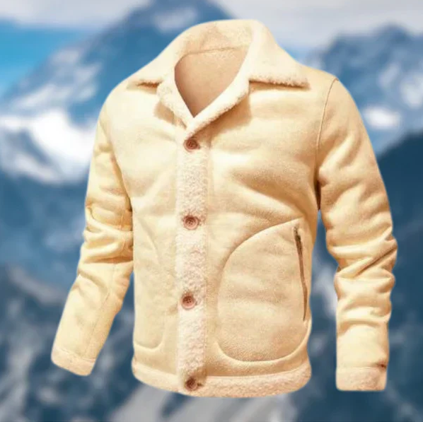Men's Tibor luxury warm coat dark winter style premium sustainable fashion full-length silhouette