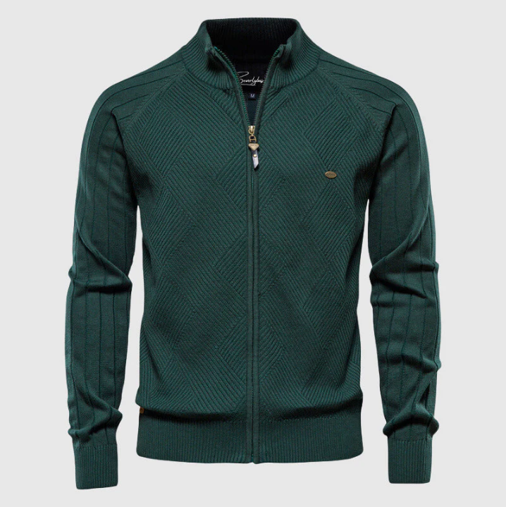 Brian full-zip unisex jacket in neutral tone, casual everyday outerwear with durable construction