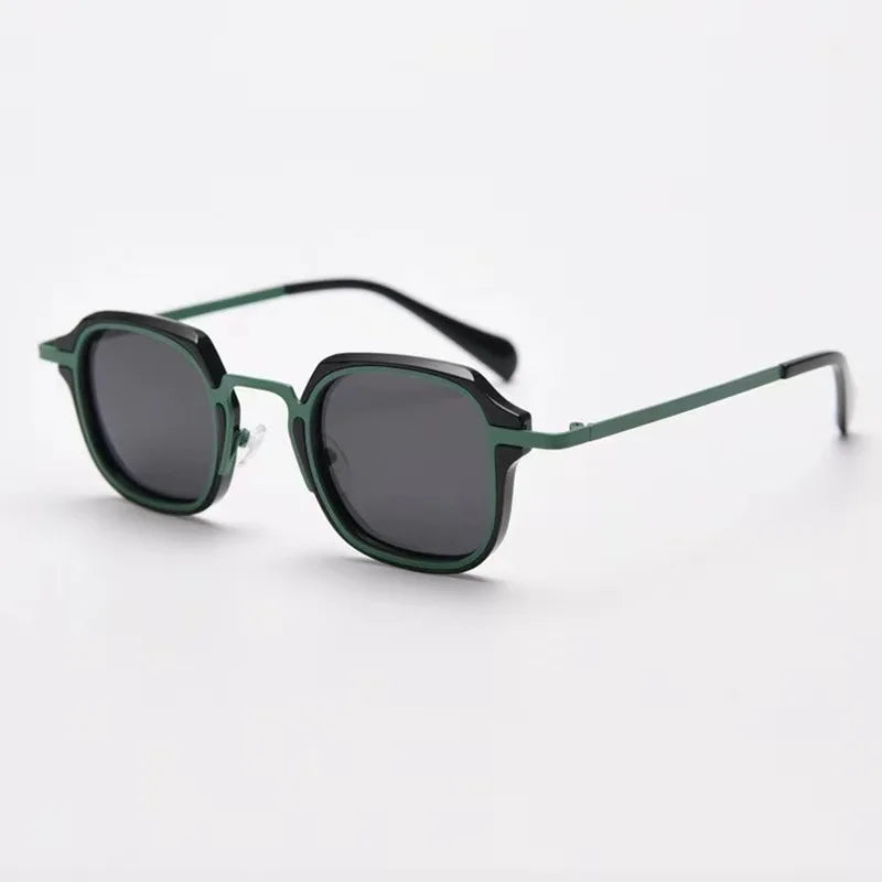 TrendAura Maverick punk square sunglasses matte metal frame UV400 polarized lenses unisex bold style