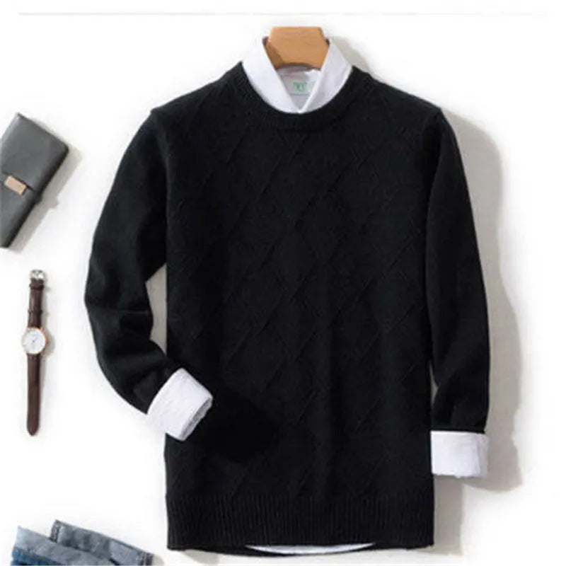 Seldon lightweight cashmere crewneck sweater in neutral tone, temperature-regulating luxury everyday layer
