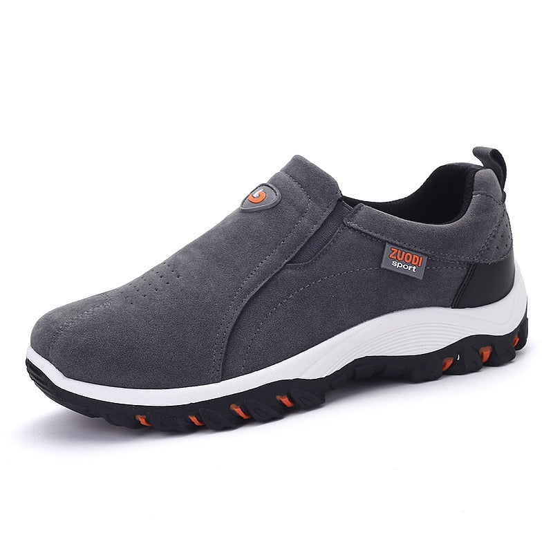 Men's slip-on trail shoes lightweight cushioned sole traction panels everyday walking casual outdoor