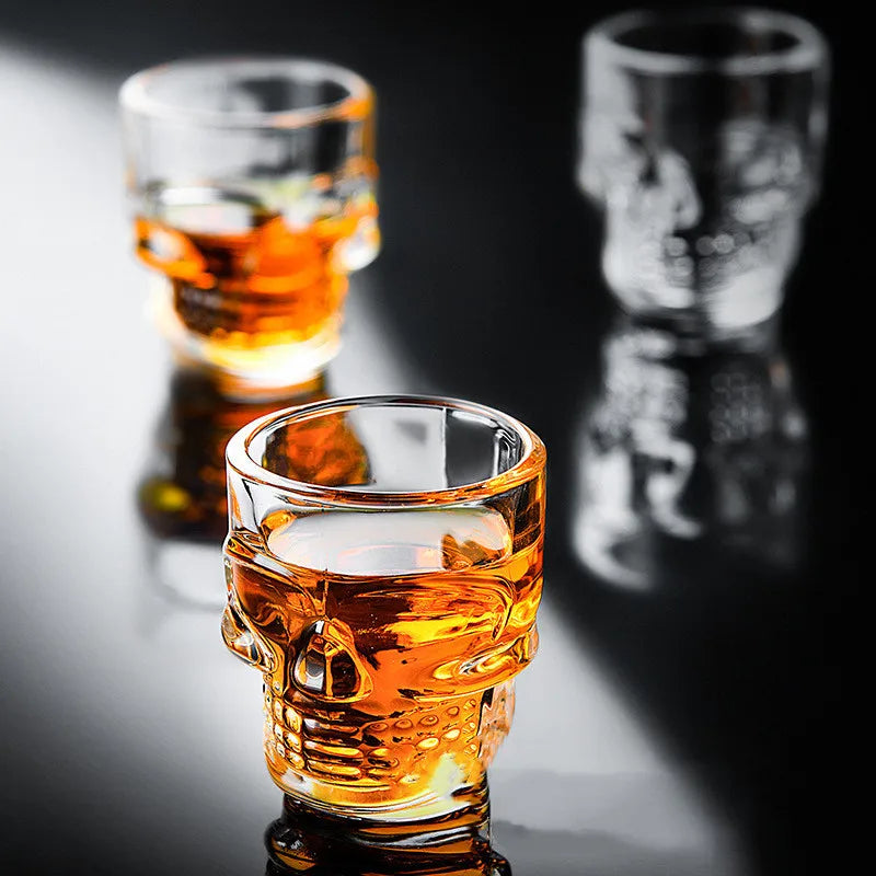 Bone Chiller 50ml skull shot glasses thickened crystal glass gothic Halloween party barware set