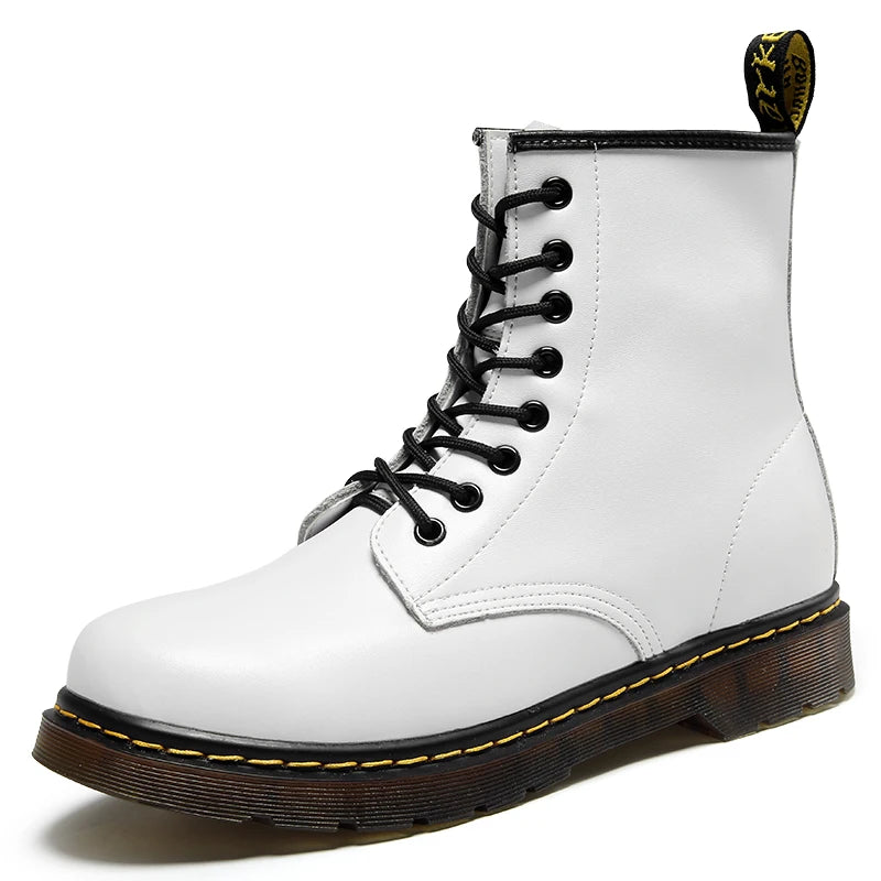 Men's black lace-up ankle boots chunky sole pull tab urban casual style all day comfort