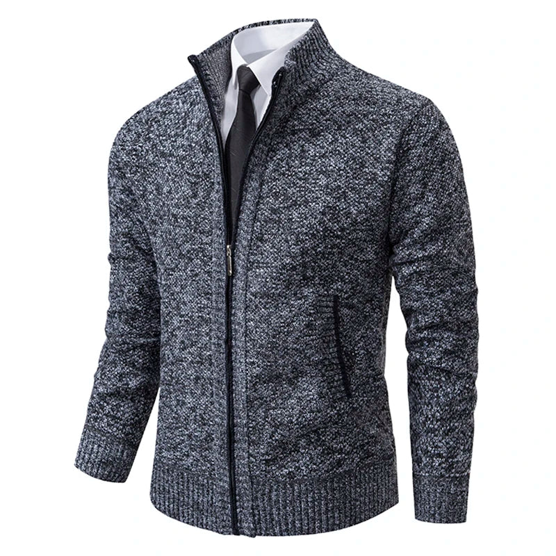 Men's slim fit fleece vest stand collar full zip warm layering cold weather essential