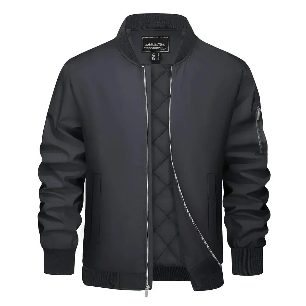 Men's lightweight quilted jacket windproof water-repellent slim fit sporty casual winter outerwear