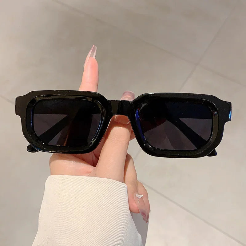 Set of 7 rectangular vintage unisex sunglasses retro modern festival-ready styles multiple colorways