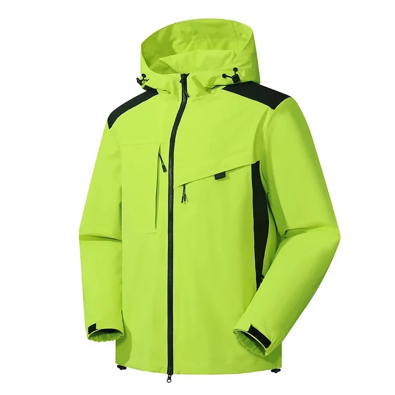 Men's insulated ski jacket with hood, streamlined cut, warm all-weather performance coat for slopes