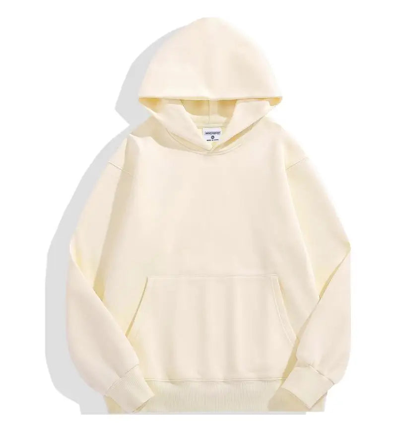 Men's thick 500GSM cotton hoodie in cozy heavyweight fit, warm durable winter sweatshirt