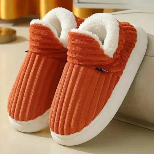 Women's closed toe winter house slippers with soft warm lining, designed for cozy indoor comfort