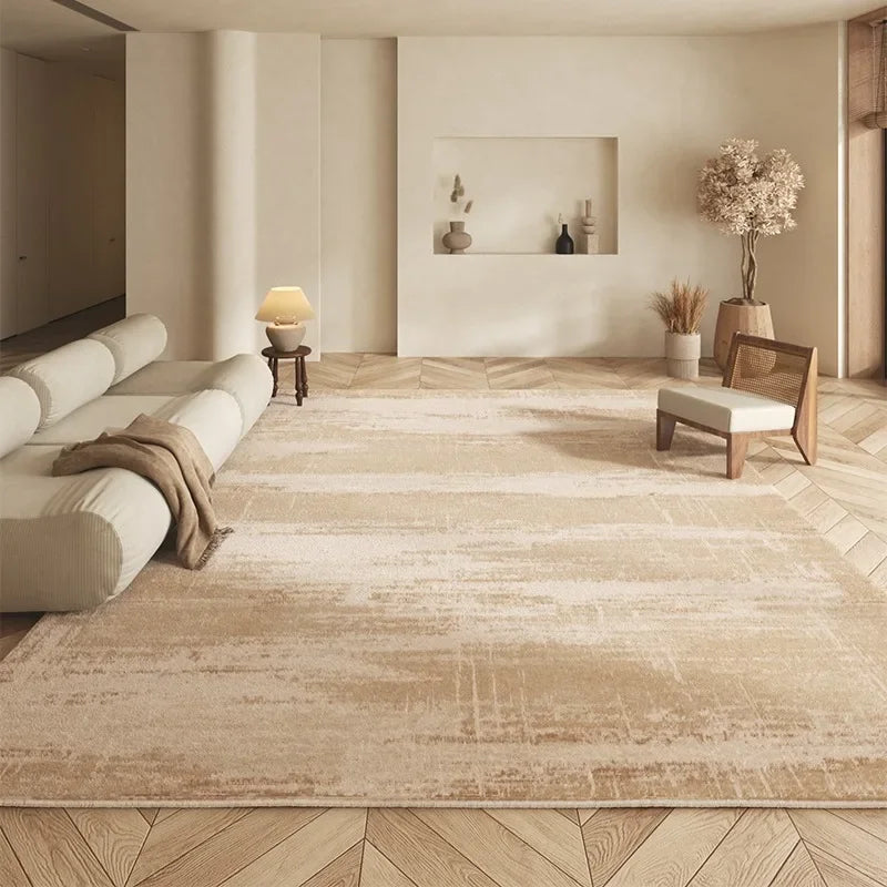 Maillard oversized brown plush living room rug with cloud-soft luxury texture for home decor